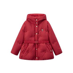 TeenieWeenie Kids小熊童装25年款女童甜美可爱风纯色连帽羽绒服