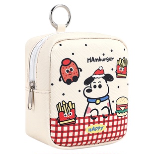 卡通迷你ins零钱包书包挂件精致化妆包个性耳机多功能帆布收纳包