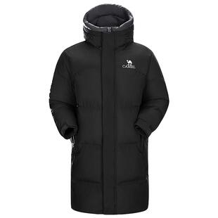 【麒麟】骆驼男装中长款羽绒服男冬户外加厚防风保暖情侣鸭绒外套