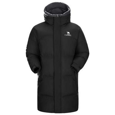 【麒麟】骆驼男装中长款羽绒服男冬户外加厚防风保暖情侣鸭绒外套