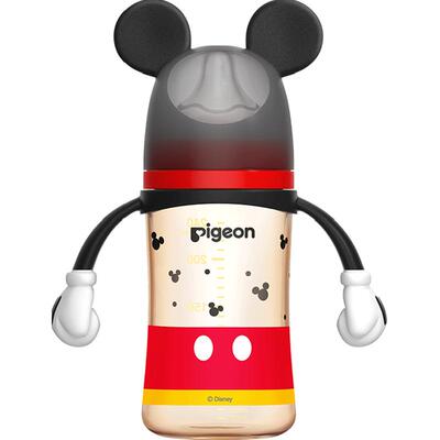 贝亲宽口彩绘婴幼儿PPSU把手奶瓶