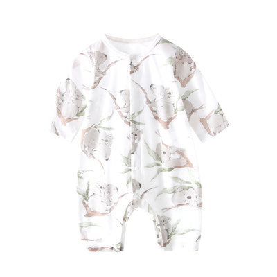 柠檬爬爬婴儿夏季纯棉长袖空调服