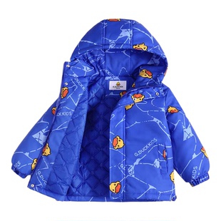 小黄鸭童装儿童冲锋衣夹棉二合一男女童宝宝小孩秋冬棉衣两件外套