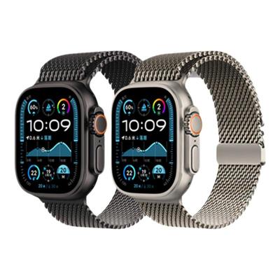 【钛金伞扣表带】Newyu适用苹果手表ultra3/2表带新款iwatch11表带米兰尼斯s10金属伞扣腕带SE男款运动高级感