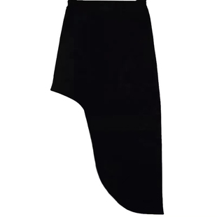 Cjxnh弧形不对称半身裙 腿环暗黑绑带包臀一步裙黑色高级小众百搭