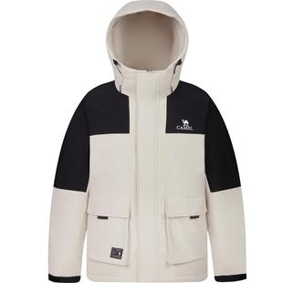 骆驼男装2025秋冬新款拼色派克羽绒服鸭绒加厚短款户外工装外套