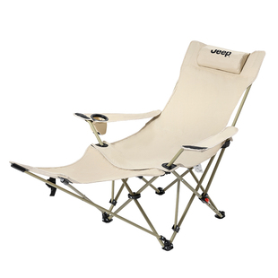 jeep户外折叠躺椅便携式钓鱼椅子露营沙滩椅办公室午休午睡凳子