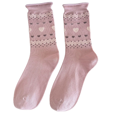 费尔岛风袜子女款中筒袜棉袜透气