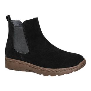 2025秋冬新款真皮短靴女磨砂皮切尔西靴中跟平底短筒裸靴保暖女鞋