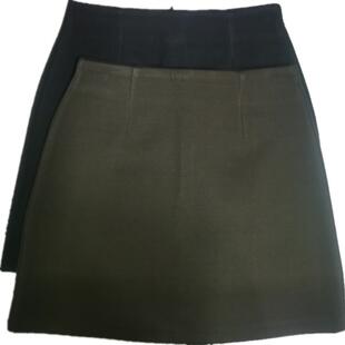 2025秋冬季新品韩版毛呢料a字高腰半身裙包臀短裙子显瘦百搭一步