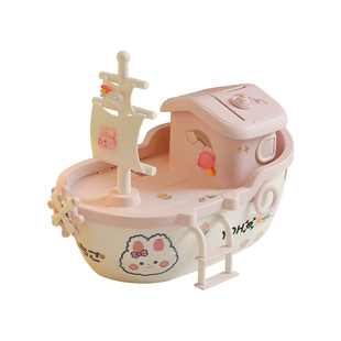 可爱帆船存钱罐2025年新款儿童女孩生日礼物摆件只进不出零花钱箱