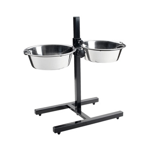 德国hunter可调节不锈钢双碗中大小型犬宠物狗狗食盆水碗保护颈椎