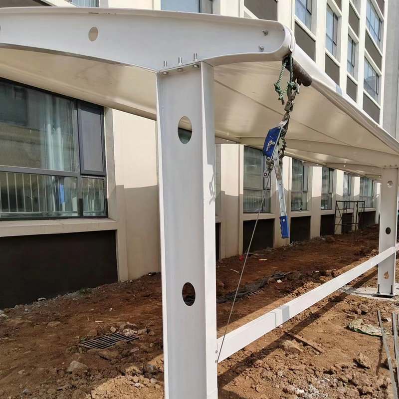 厂家定制户外景观膜结构电动车篷棚遮阳自行车汽车学校雨停车蓬