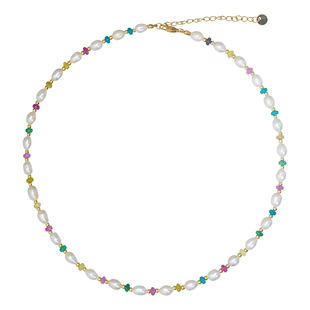 A天然珍珠彩色碧玺多巴胺项链女高端精致时尚高级感轻奢小众设计