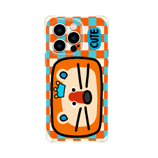 格纹狮子适用苹果17promax手机壳挂绳17air斜挎iphone16pro手腕15华为mate60pro新款硅胶13可爱12女14手提p70