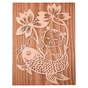 年画娃娃木雕拓印版画非遗木板雕刻暖场儿童DIY团建活动工具套装