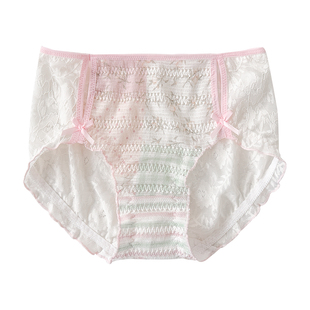 甜欲蕾丝性感大码内裤女生胖mm纯棉裆2025新款夏季女士高弹三角裤