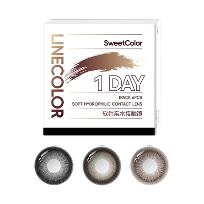 LineColor美瞳日抛6片10片自然小直径学生日常软糖妹子隐形眼镜