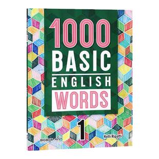正版正版正版 1000 Basic English Words 原版少儿词汇书小学初阶 英语常见词高频词汇 寒暑假短期专项提升词汇量