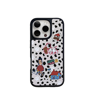 波点与小狗适用苹果17promax手机壳iPhone16黑框17air全包15pro磁吸14promax高级感13pro小众12可爱11超好看