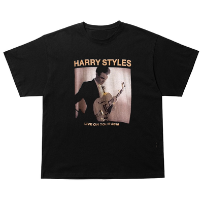 Harry Styles乐队做旧水洗质感短袖T恤美式复古hiphop暗黑半袖潮