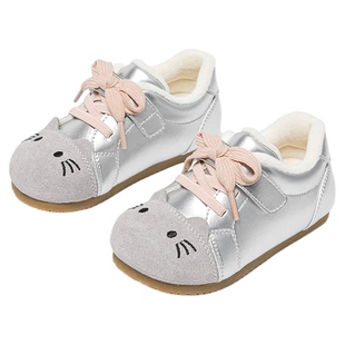 新年鞋|斯纳菲女童棉鞋冬季宝宝幼儿园室内鞋红色卡通加绒运动鞋