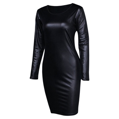 Female long sleeve round collar tight skirt 女长袖圆领紧身裙