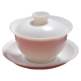 德化白瓷三才盖碗茶杯单个素烧羊脂玉瓷茶碗带盖高端茶具泡茶套装