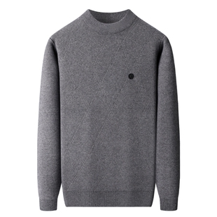 恒源祥半高领羊毛衫男冬季中年加厚保暖高端羊绒衫爸爸装打底毛衣