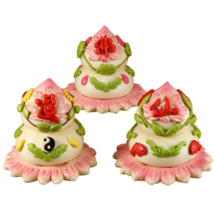 新年过年上供佛道仙馒头贡品莲花佛堂供佛摆供寿桃花馍馍花饽饽