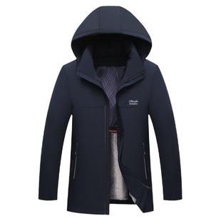 外贸换季断码清仓冬季男简约休闲连帽加绒内里保暖派克羽绒服8221