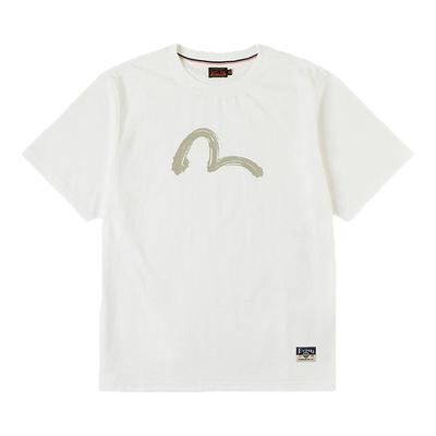 EVISU福神男手绘刷色海鸥印花T恤