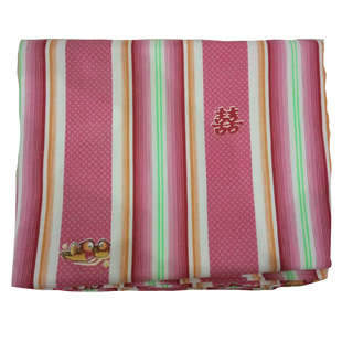 婚庆全棉加厚条纹被里双喜顺布夹丝绸被面传统纯棉一等品简约