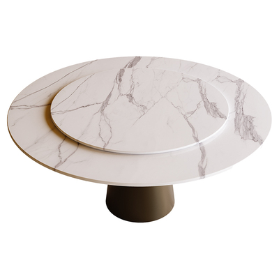 PAULJOHN极简轻奢圆形奢石餐桌椅