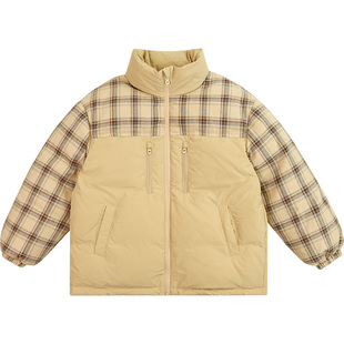 Cunyi纯一良品童装男童羽绒服秋冬新款儿童时尚拼接防风立领外套