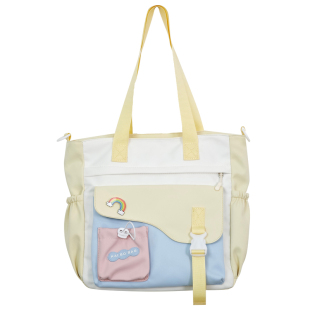 日系可爱少女单肩斜挎包初高中学生补课包大容量通勤休闲拎书包