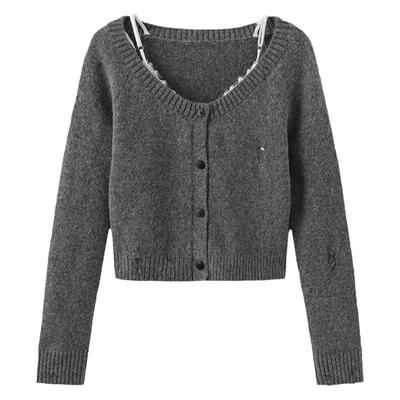 FORDARE棉纽扣v领套头