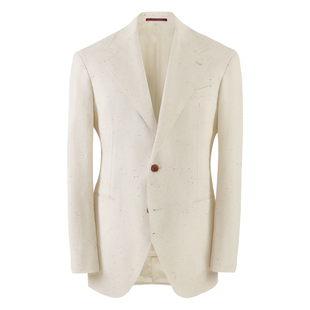 Acme cultum纯柞蚕丝绢纺复古意式单排白西服男休闲老钱正装外套