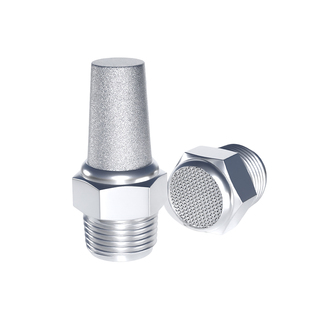 304不锈钢平头BSL降噪消声器宝塔消声器内六角堵头6分1寸气动元件