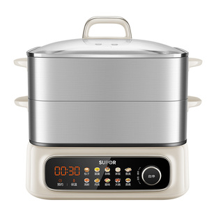 苏泊尔全钢电蒸锅多功能家用蒸煮炖一体锅多层大容量三层新款