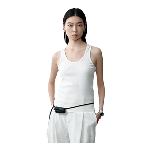 【精简美学】玛丝菲尔秋U形领立体胶印修身工字背心上衣