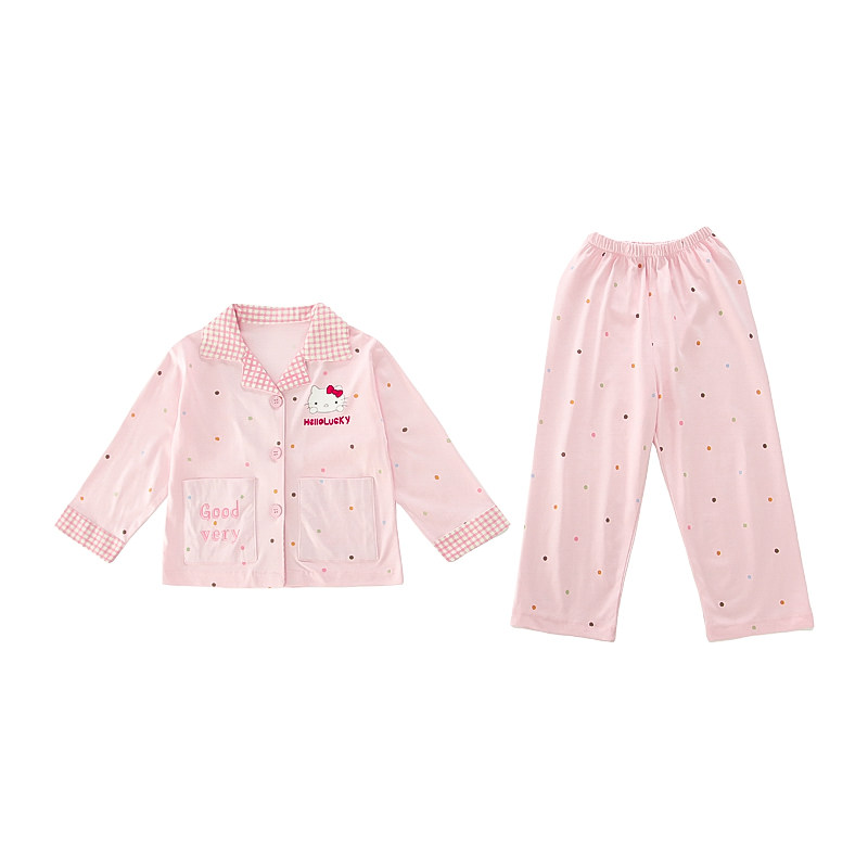HelloKitty女童纯棉春秋睡衣套