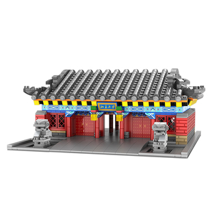 cada咔搭积木世界名校建筑系列清华园牌坊北大西校门模型拼装玩具