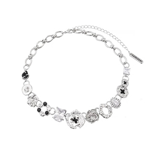 y2k金属纽扣项链女复古小众设计重工锁骨链choker轻奢高级感颈链