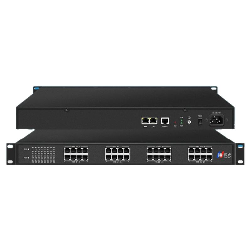 国威IP语音网关HB100-96FXS 网络IP转模拟电话传真FXS口 IAD机架式 模拟外线扩展 兼容各品牌IPPBX