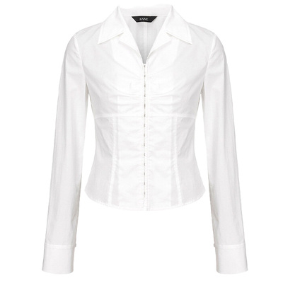 RAIVE修身收腰西装领长袖衬衫