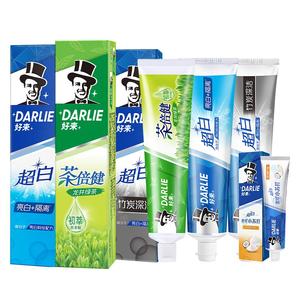 好来原黑人牙膏双重薄荷超白茶倍健小苏打家庭套装官方正品