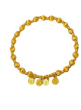 新中式古法沙金平安喜乐手链