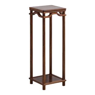 胡桃木家用落地花几客厅禅意仿古花盆阳台置物架子新中式实木花台