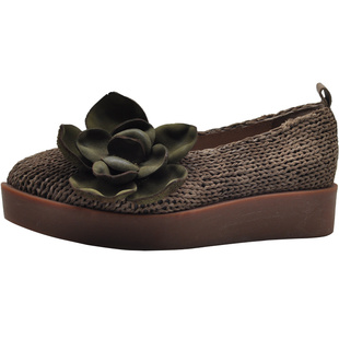 Artmu阿木原创花朵厚底单鞋小众复古手工针织女鞋2026新款爆款